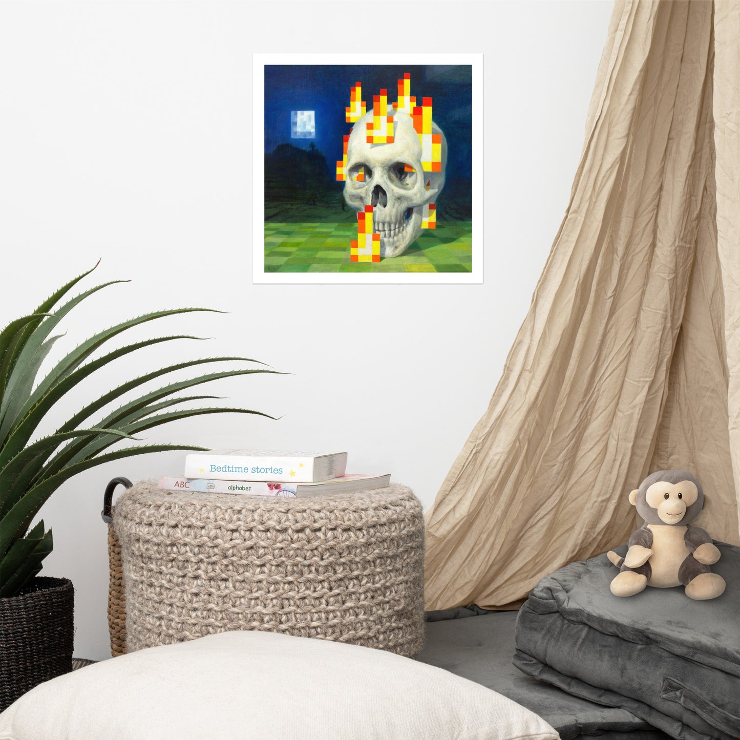 Skull on fire / Burning Skull - Zetterstrand - Enhanced Matte Paper Poster