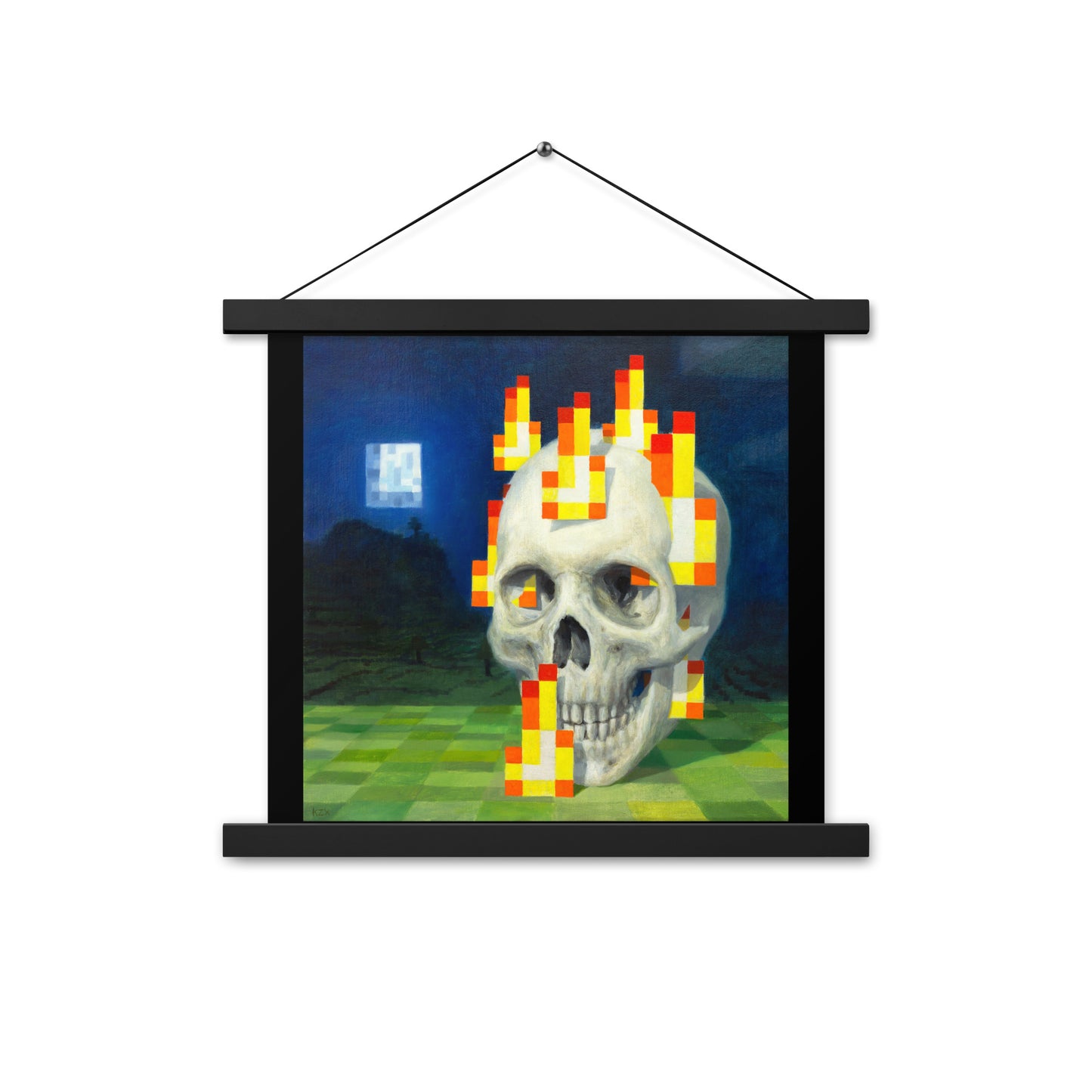Skull on fire / Burning skull - Poster with hangers