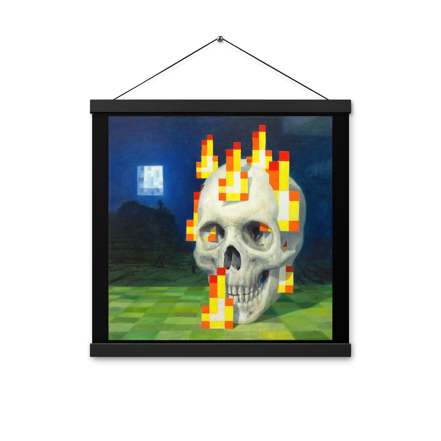 Skull on fire / Burning skull - Poster with hangers