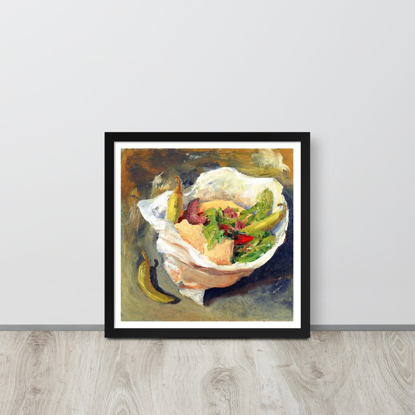 Kebab with three pepperoni - Framed poster