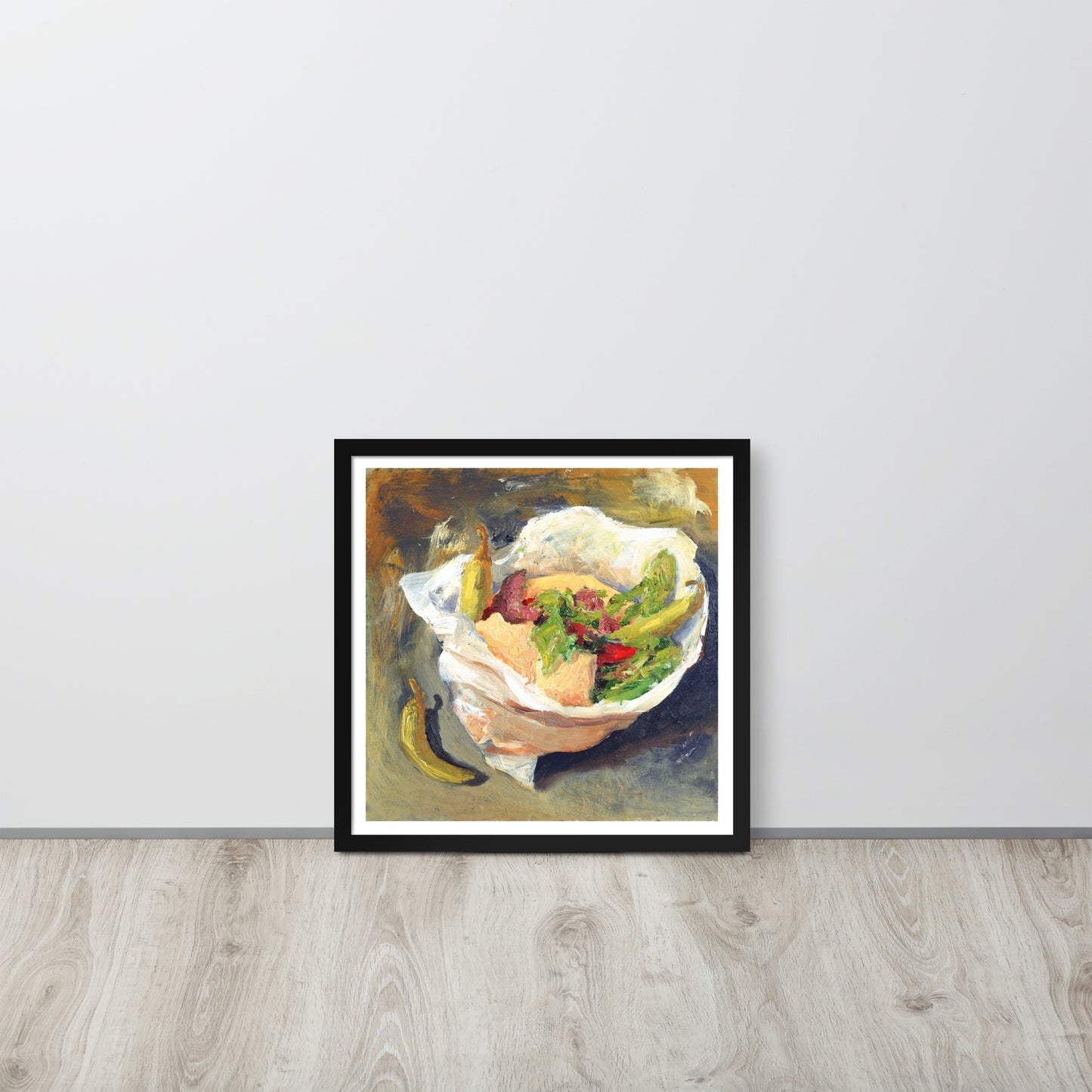 Kebab with three pepperoni - Framed poster