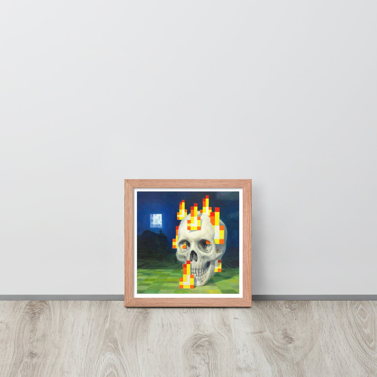 Skull on fire / Burning skull - Framed poster