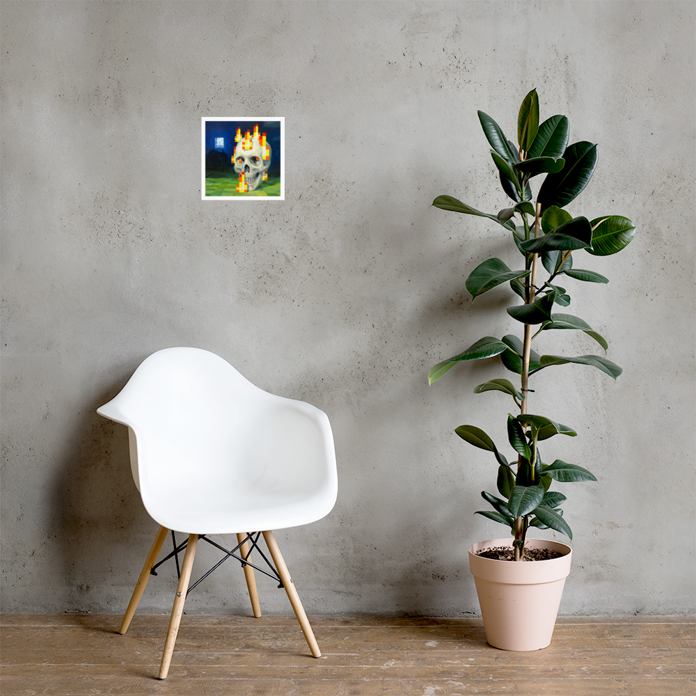 Skull on fire / Burning skull - Zetterstrand - Premium Luster Photo Paper Poster