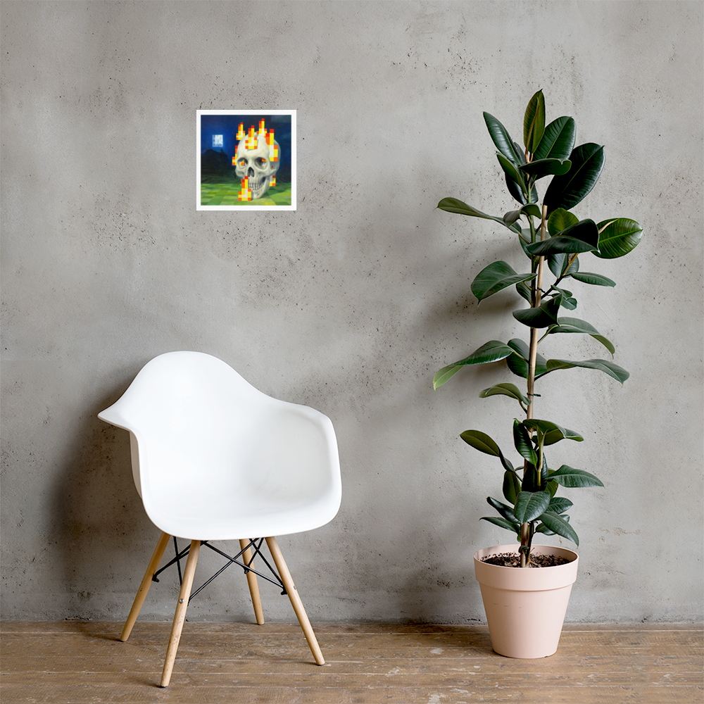 Skull on fire / Burning skull - Zetterstrand - Premium Luster Photo Paper Poster