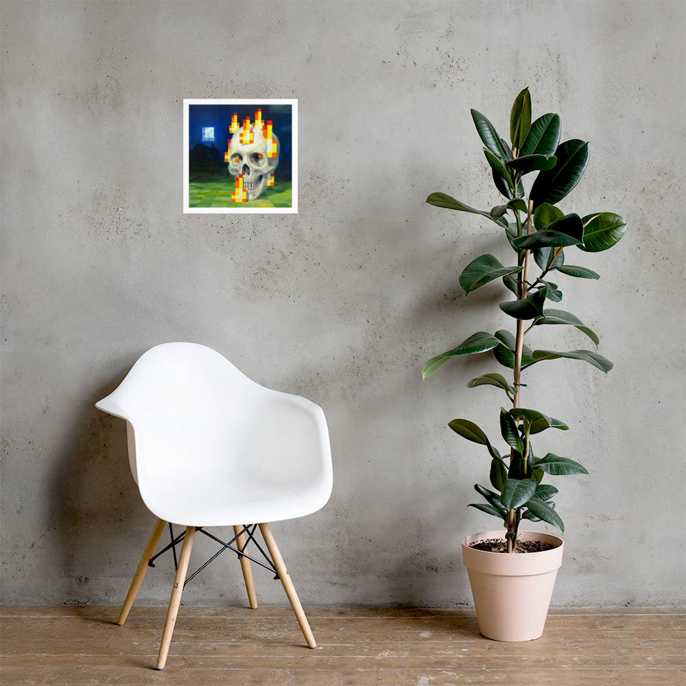 Skull on fire / Burning skull - Zetterstrand - Premium Luster Photo Paper Poster