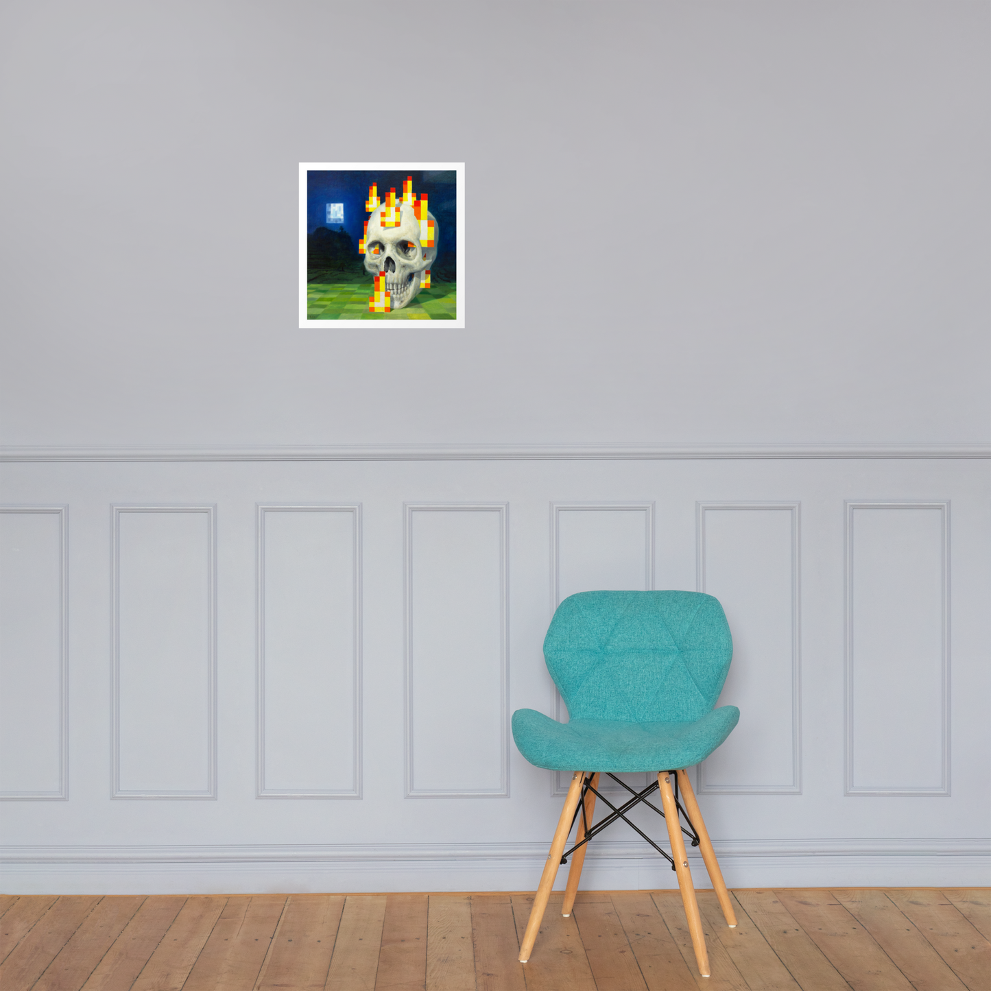 Skull on fire / Burning skull - Zetterstrand - Premium Luster Photo Paper Poster