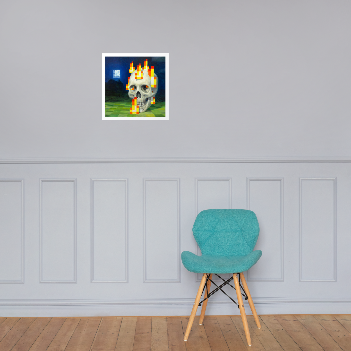 Skull on fire / Burning skull - Zetterstrand - Premium Luster Photo Paper Poster