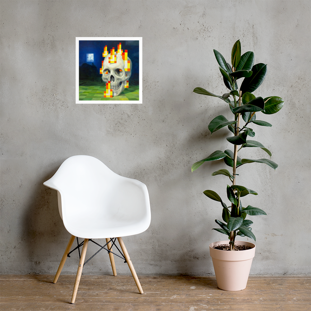 Skull on fire / Burning skull - Zetterstrand - Premium Luster Photo Paper Poster