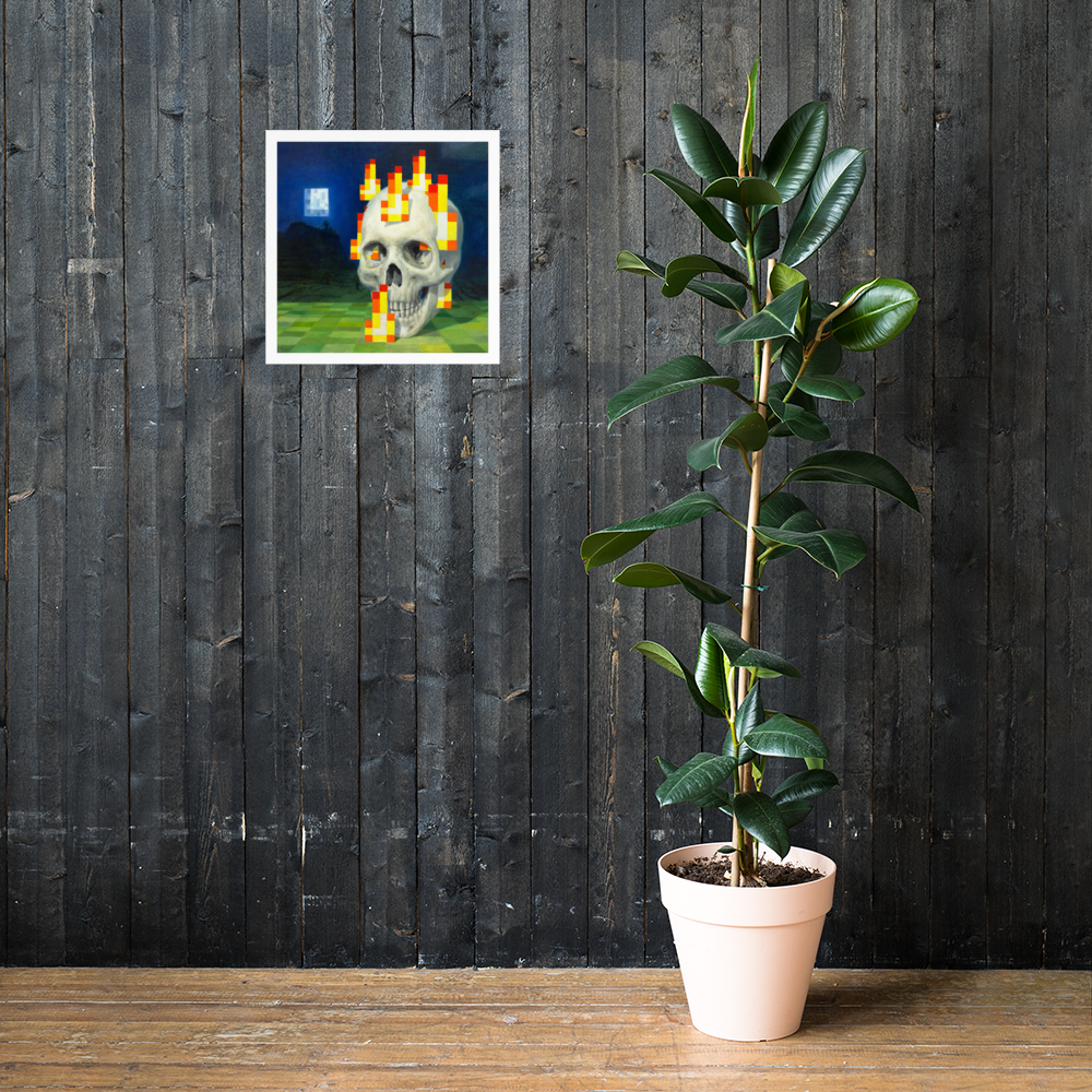 Skull on fire / Burning skull - Zetterstrand - Premium Luster Photo Paper Poster