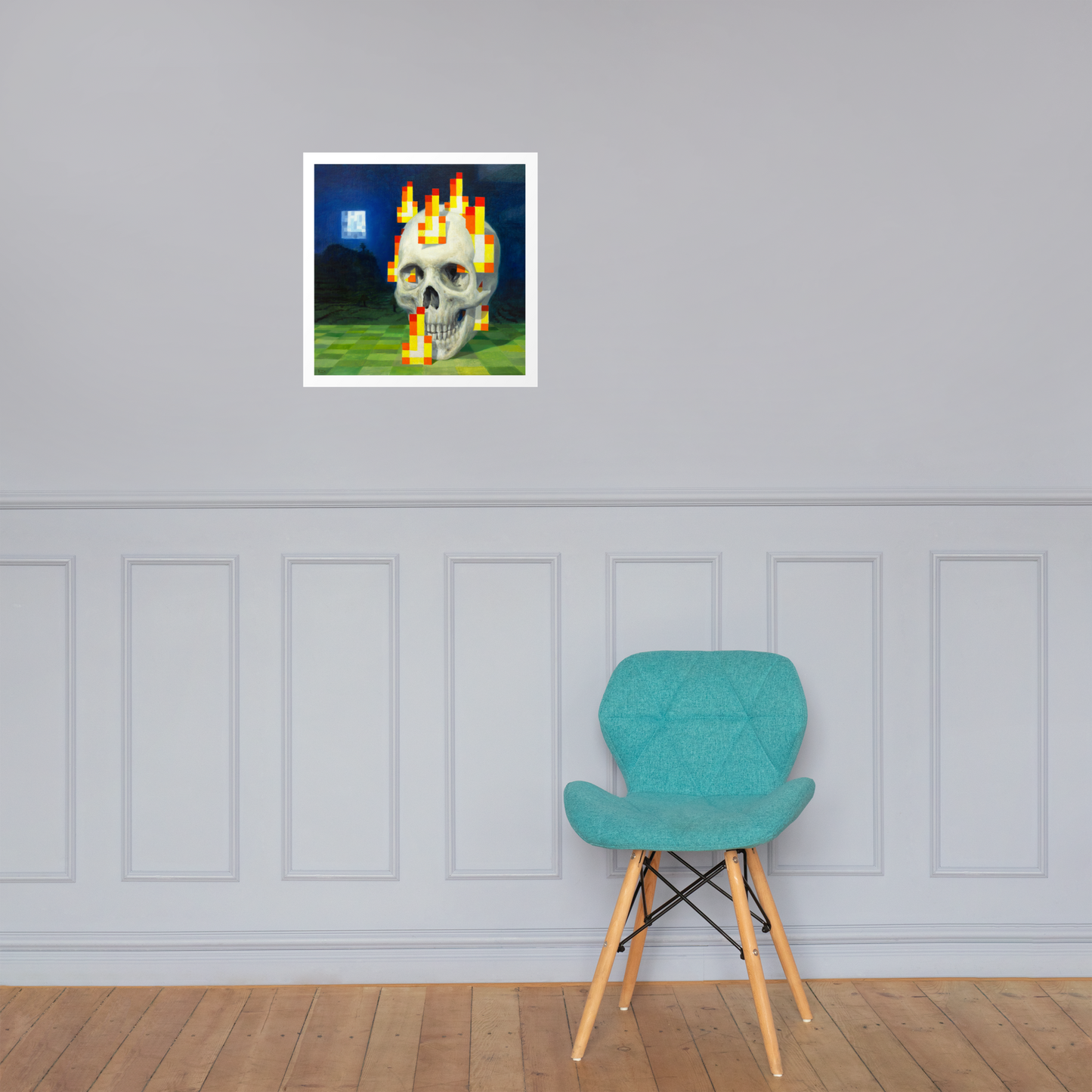 Skull on fire / Burning skull - Zetterstrand - Premium Luster Photo Paper Poster