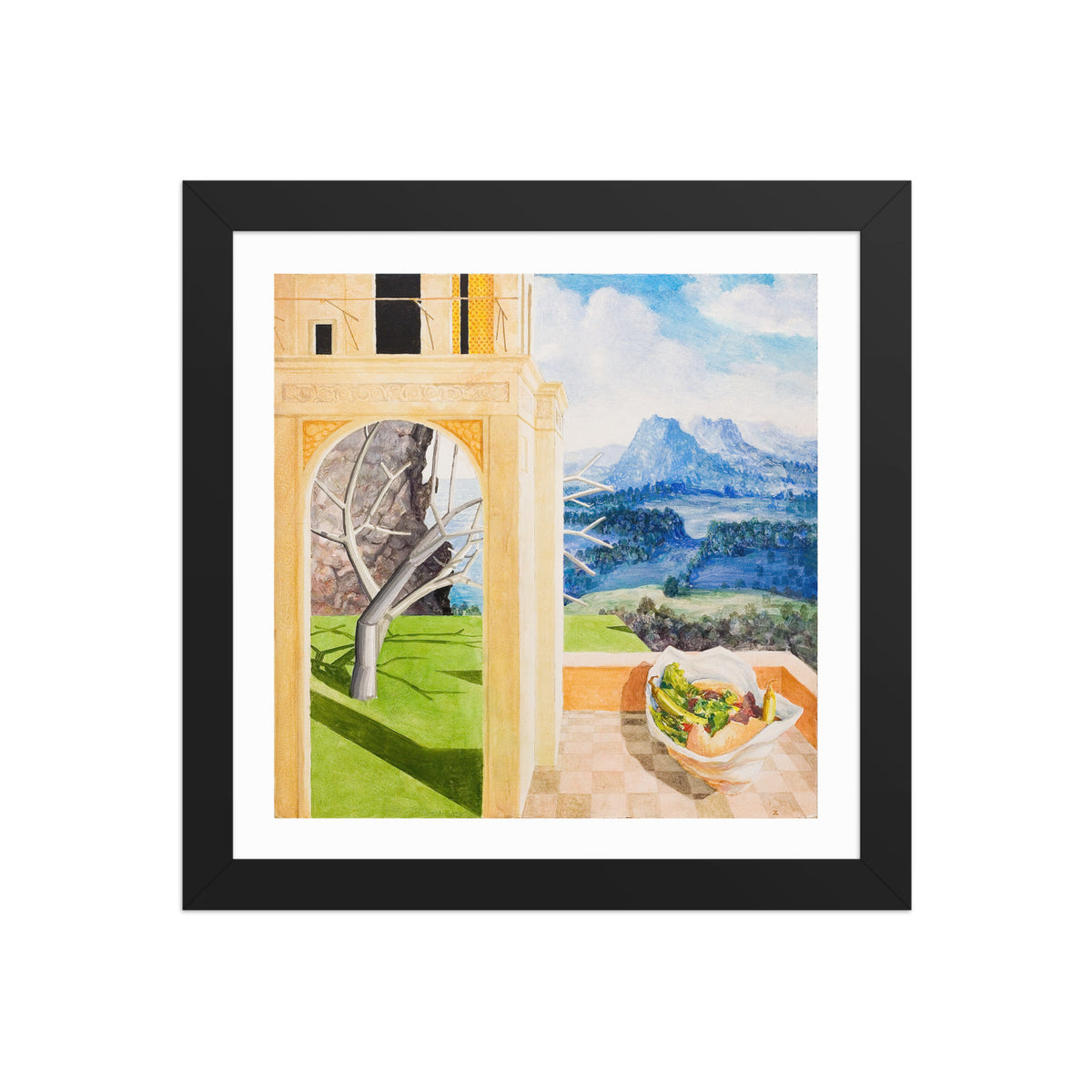 The Patio — Framed print — 10 × 10 in — Black frame — front