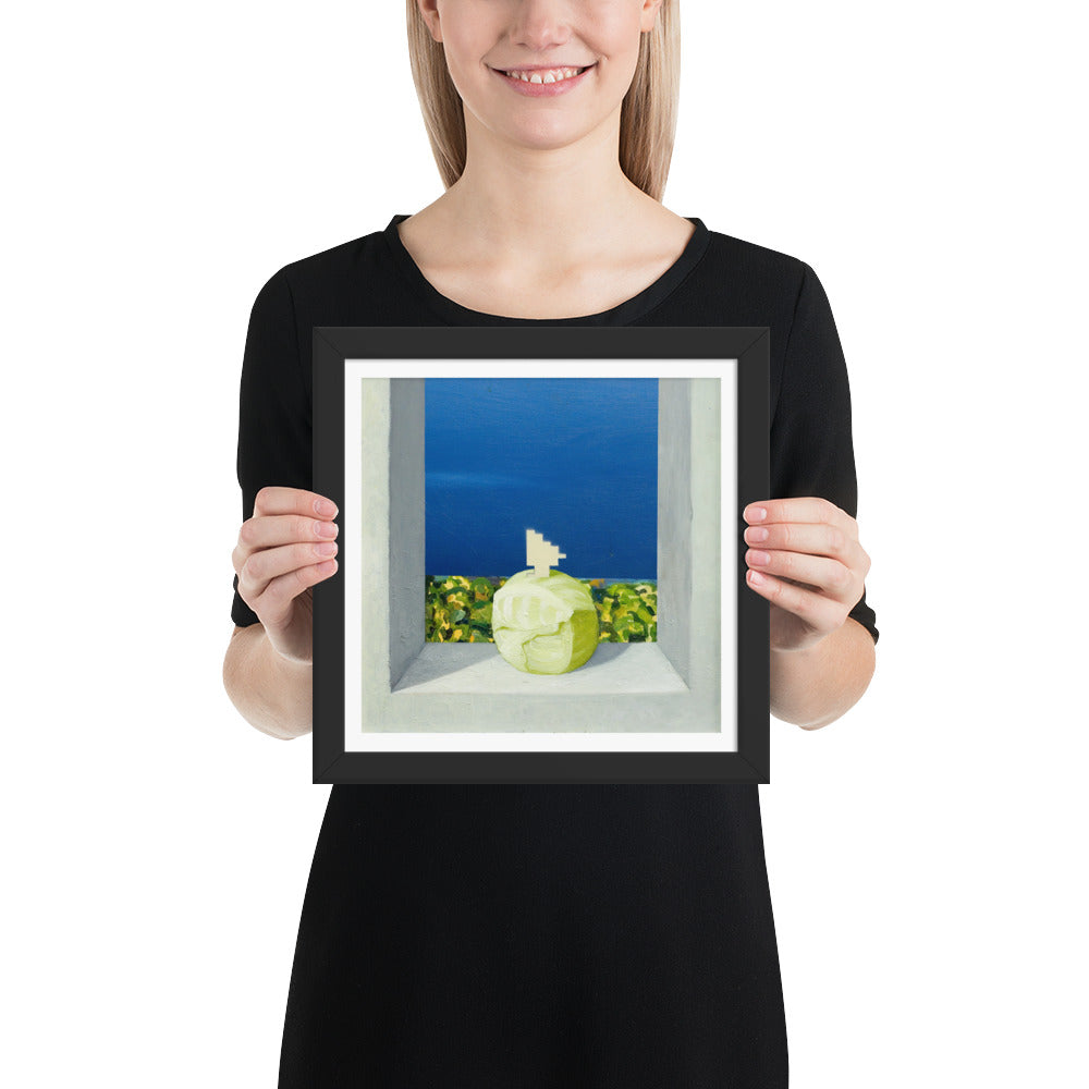 Spawn — Framed print — 10 × 10 in — Black frame — held for scale