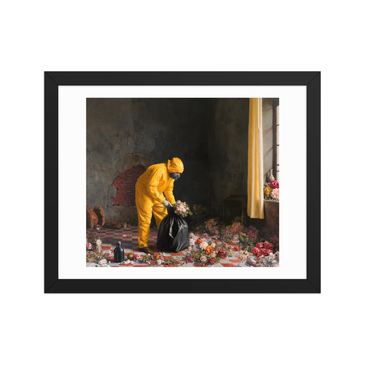 Trouble with Flowers — Framed print — 14 × 11 in — Black frame — front