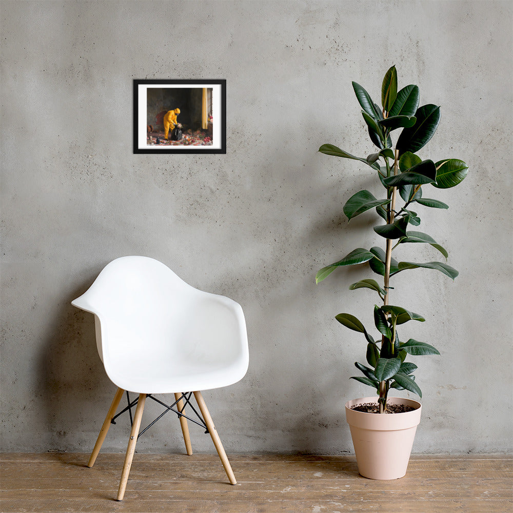 Trouble with Flowers — Framed print — 14 × 11 in — Black frame — shown on wall