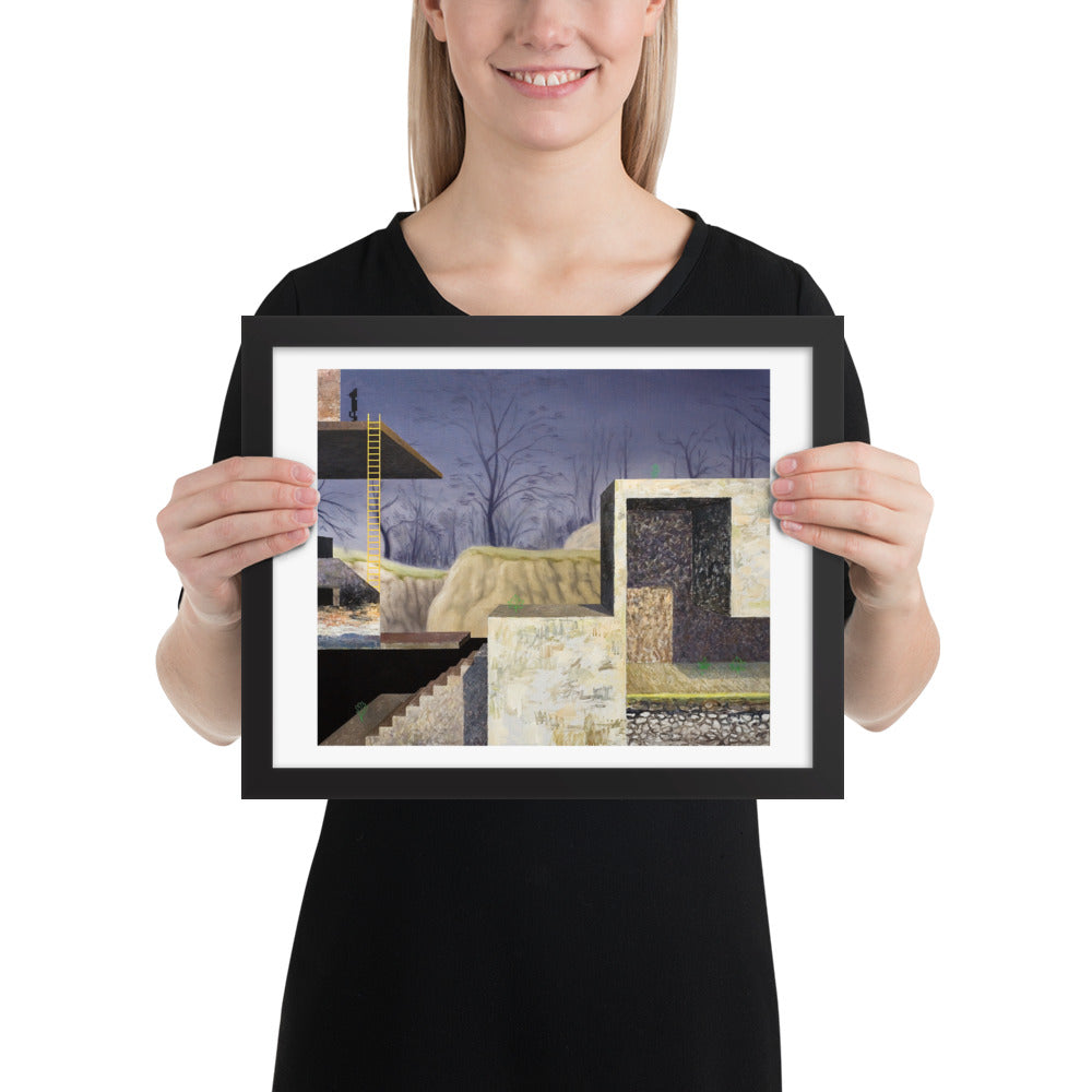 An Alternative Route — Framed print — 14 × 11 in — Black frame — held for scale