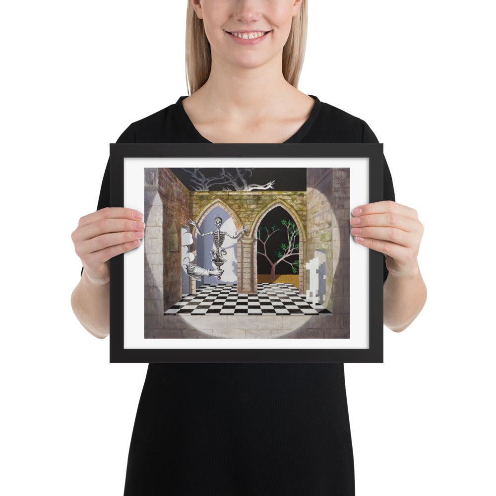 Consider it — Framed print — 14 × 11 in — Black frame — held for scale