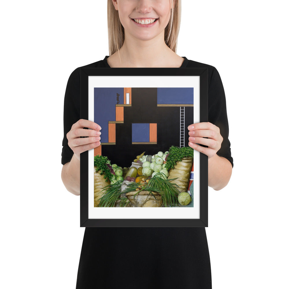 In Which Refreshments Are Plentiful — Framed print — 11 × 14 in — Black frame — held for scale