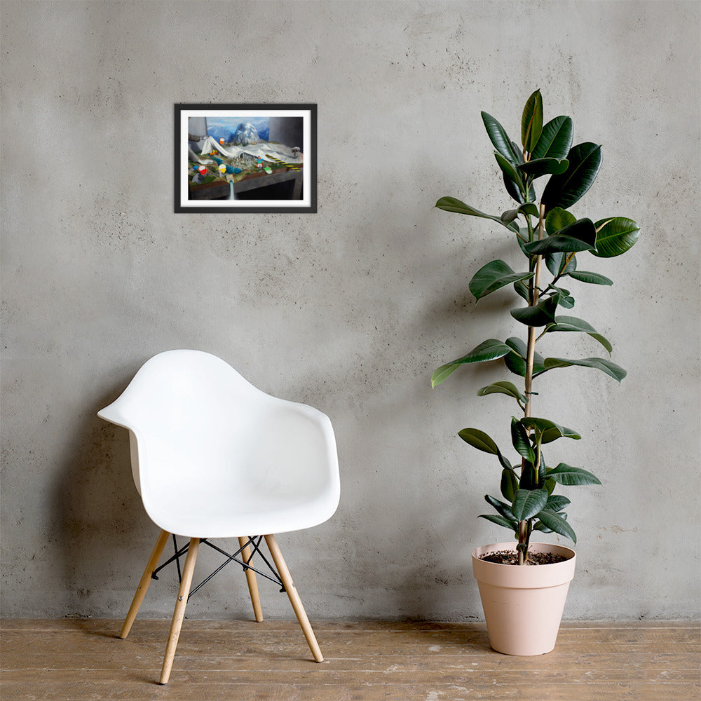 Pwned Landscape — Framed print — 12″×16″ — Black frame — Lifestyle 1