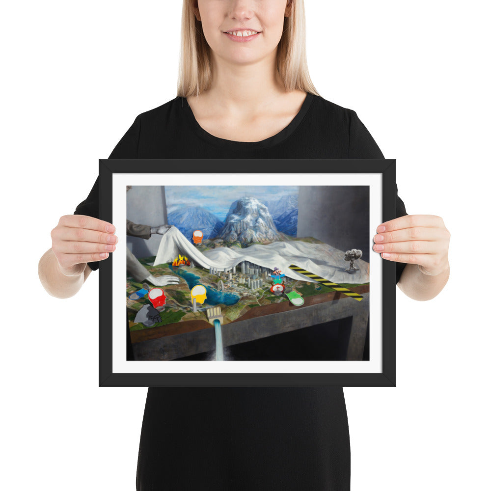 Pwned Landscape — Framed print — 12″×16″ — Black frame — Person