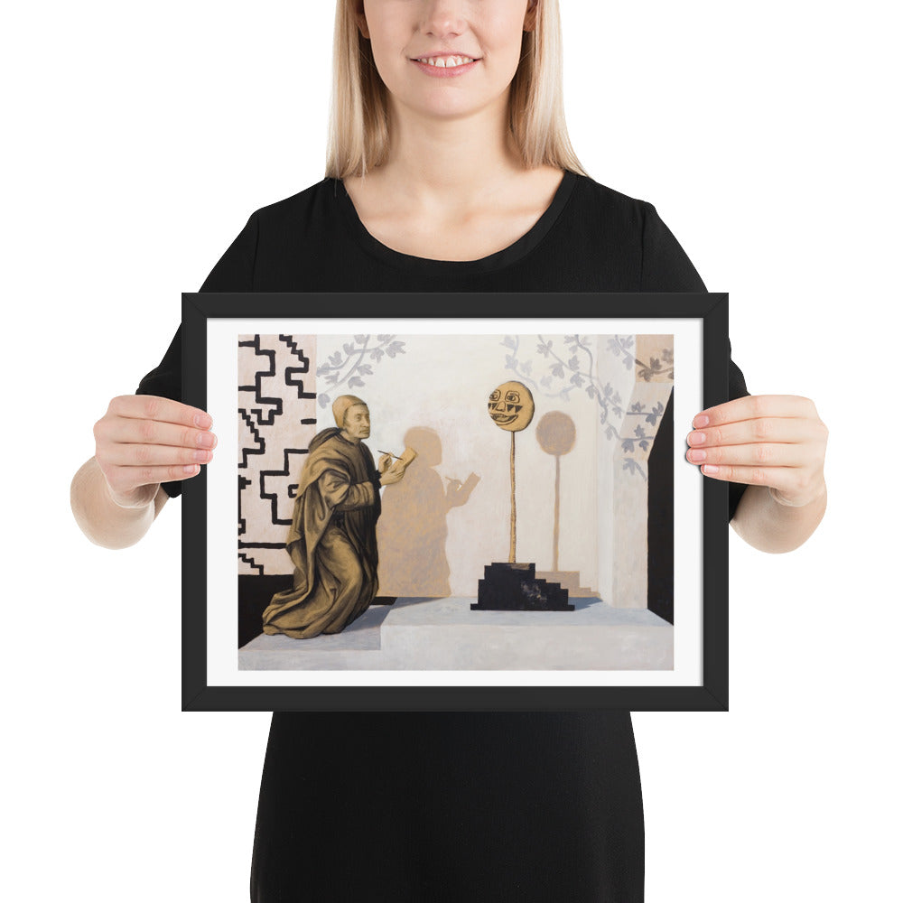 Oh, do not ask 'what is it?' — Framed print — 16 × 12 in — Black frame — held for scale