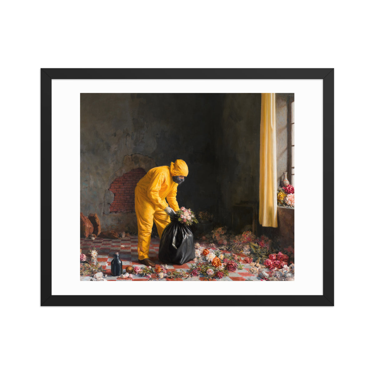 Trouble with Flowers — Framed print — 20 × 16 in — Black frame — front