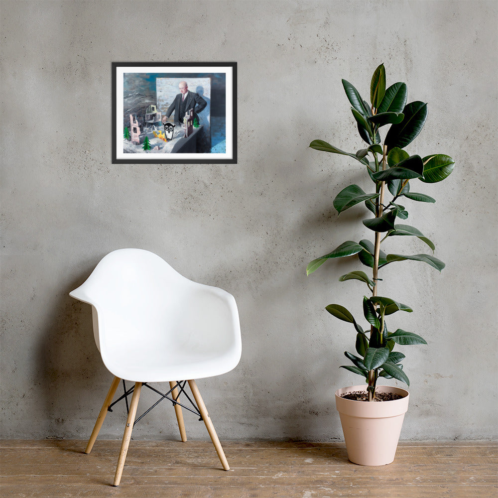 Winter Ruins — Framed print — 16″×20″ — Black frame — Lifestyle 1
