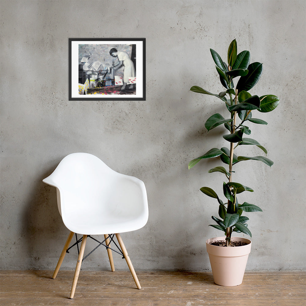 Broken Painting Machine — Framed print — 20 × 16 in — Black frame — shown on wall