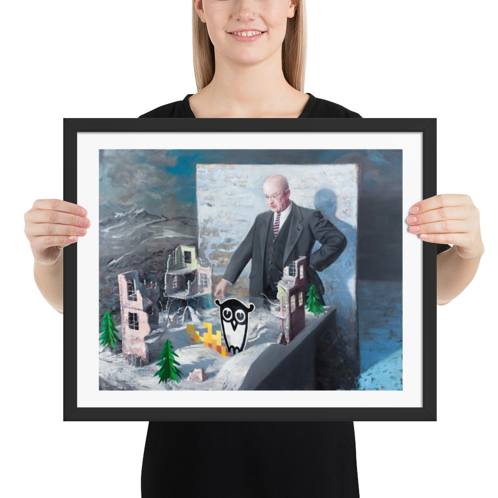 Winter Ruins — Framed print — 16″×20″ — Black frame — Person