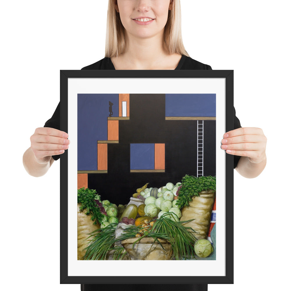 In Which Refreshments Are Plentiful — Framed print — 16 × 20 in — Black frame — held for scale