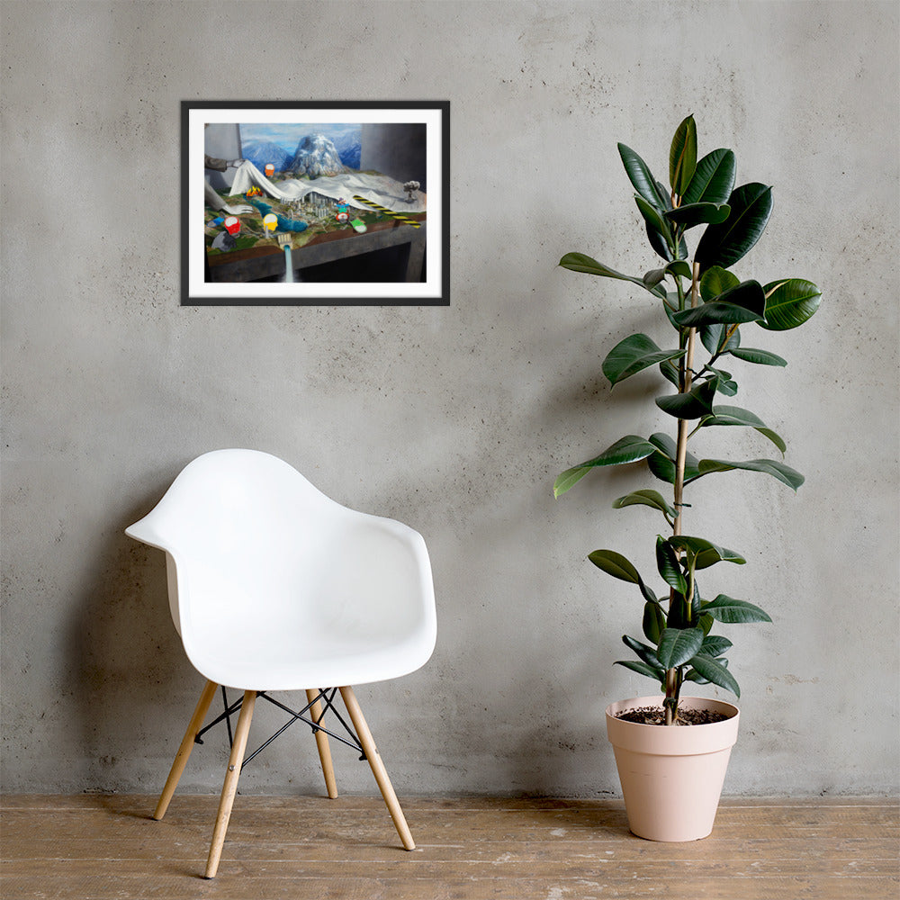 Pwned Landscape — Framed print — 18″×24″ — Black frame — Lifestyle 1