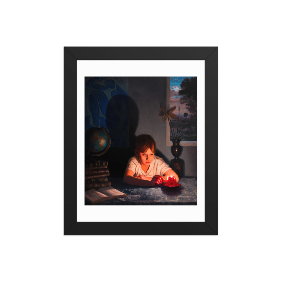 Playing with Candle — Framed print — 8 × 10 in — Black frame — front