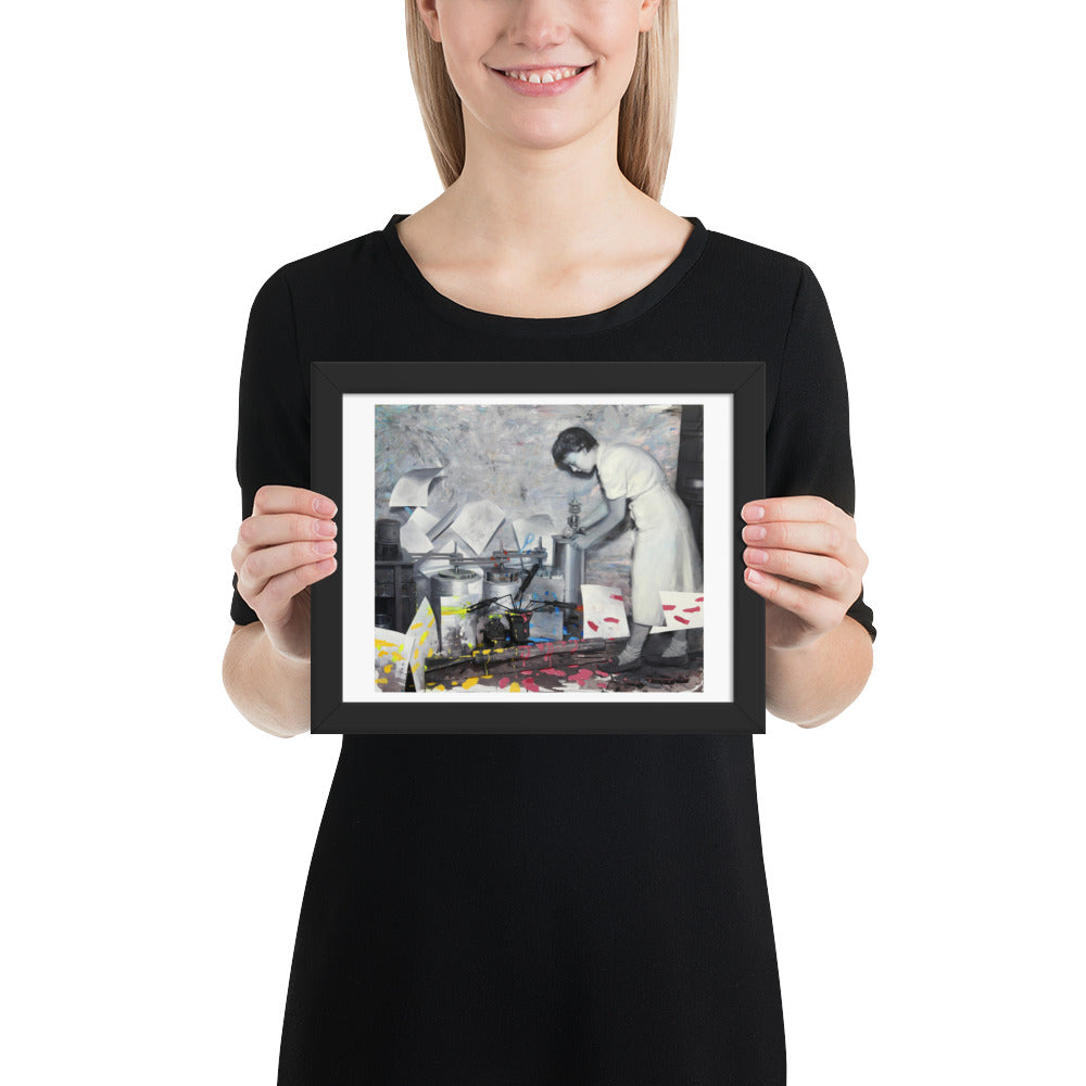 Broken Painting Machine — Framed print — 10 × 8 in — Black frame — held for scale