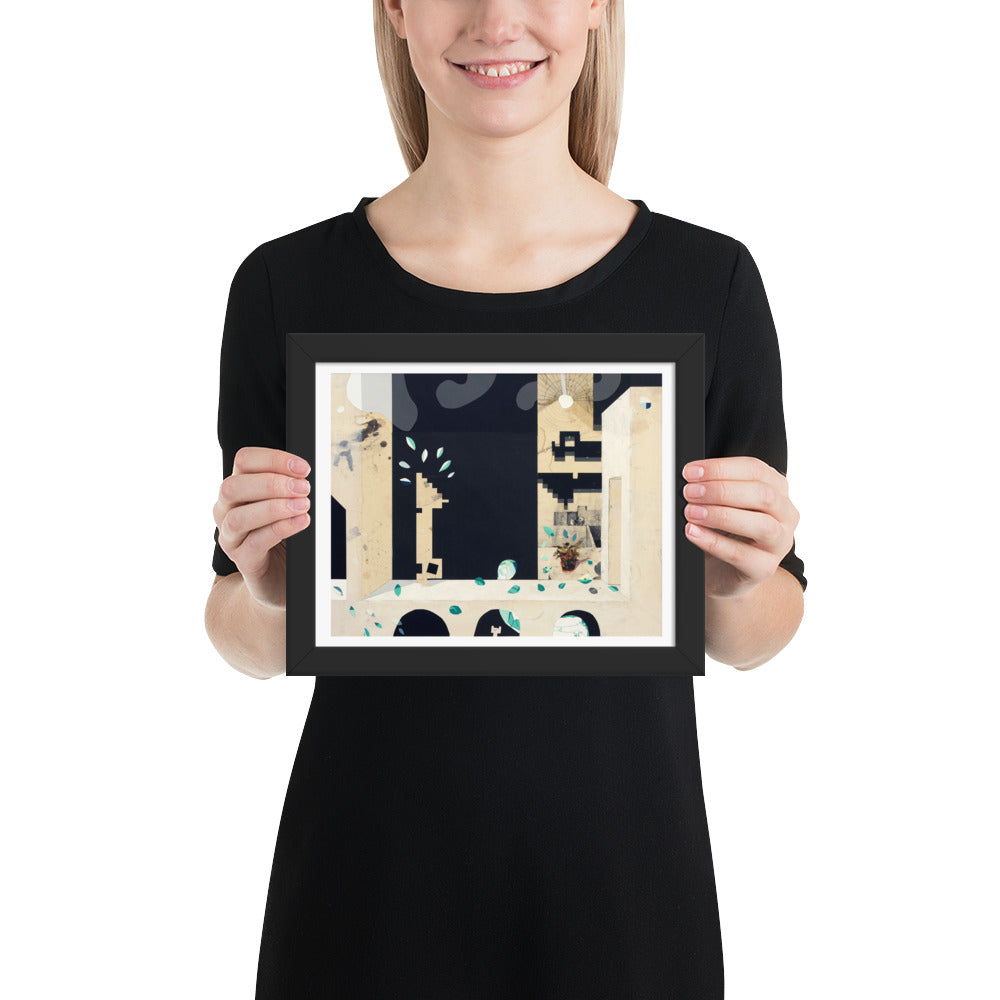 Into The Maze — Framed print — 10 × 8 in — Black frame — held for scale