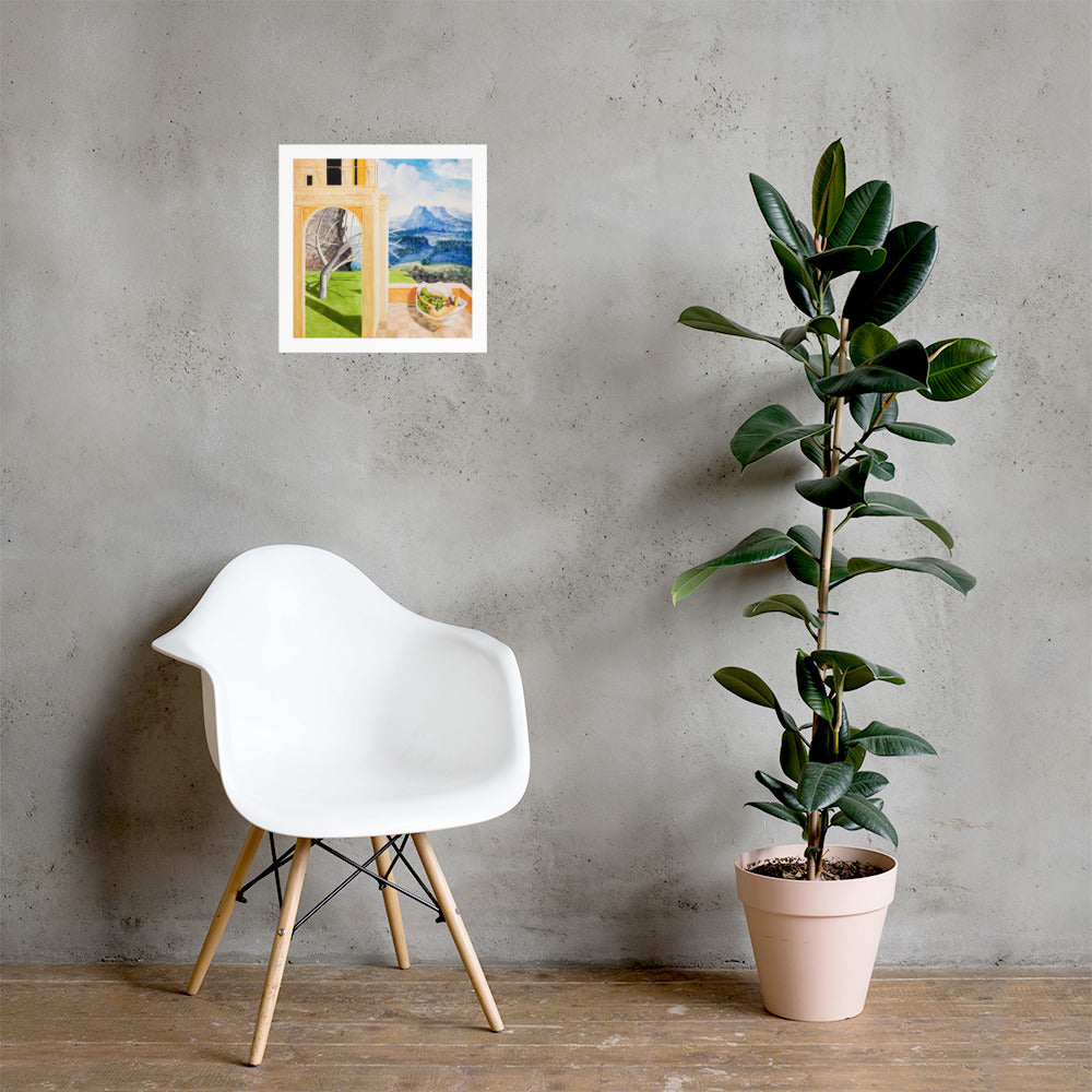 The Patio — Poster — 16 × 16 in — shown on wall