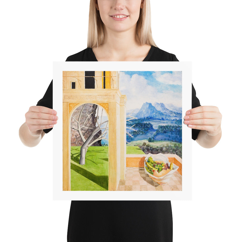 The Patio — Poster — 16 × 16 in — held for scale