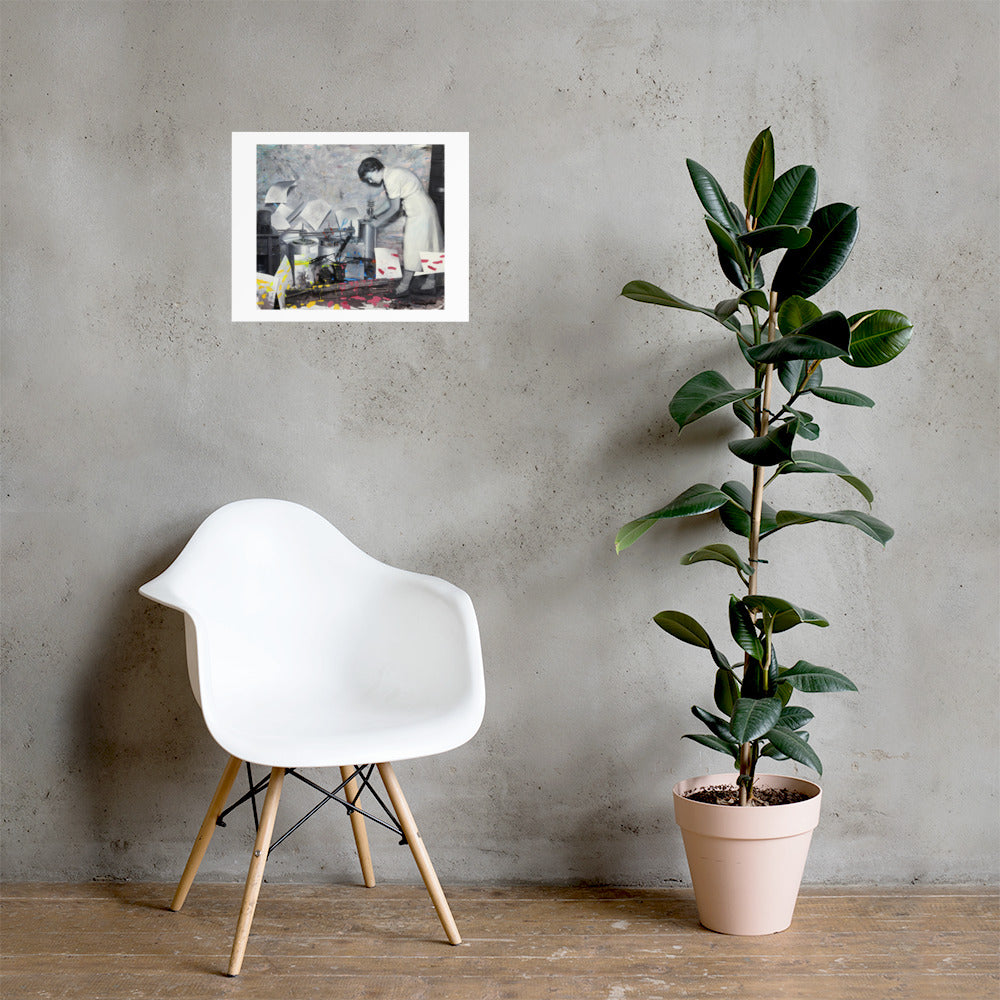 Broken Painting Machine — Poster — 20 × 16 in — shown on wall