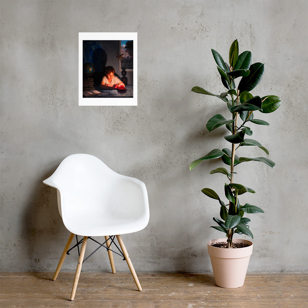 Playing with Candle — Poster — 16 × 20 in — shown on wall