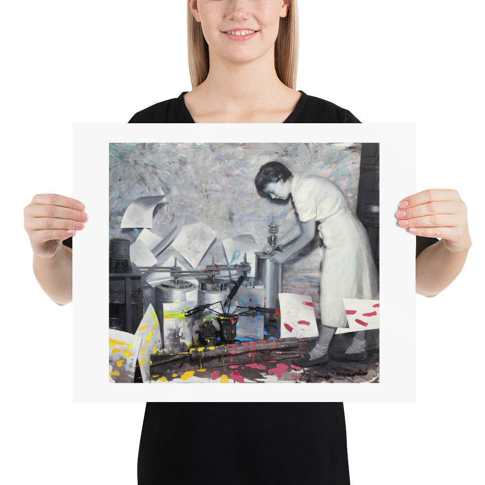 Broken Painting Machine — Poster — 20 × 16 in — held for scale