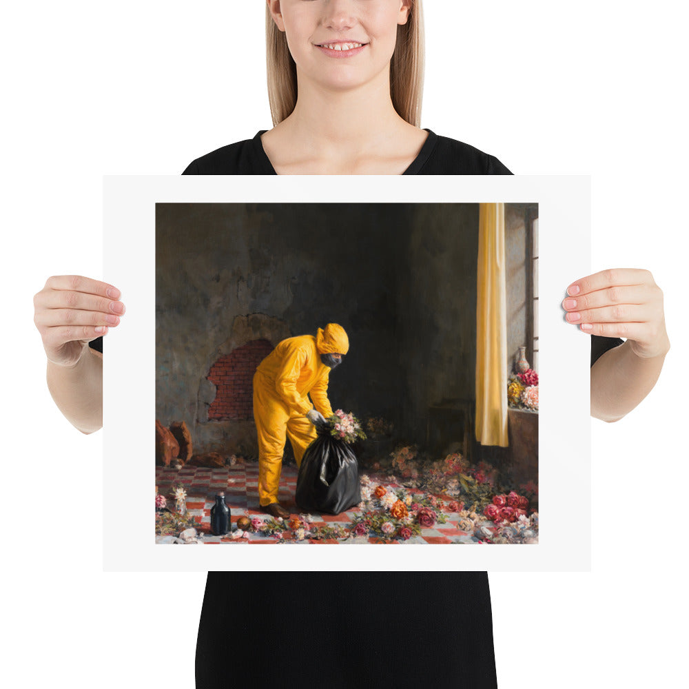 Trouble with Flowers — Poster — 20 × 16 in — held for scale