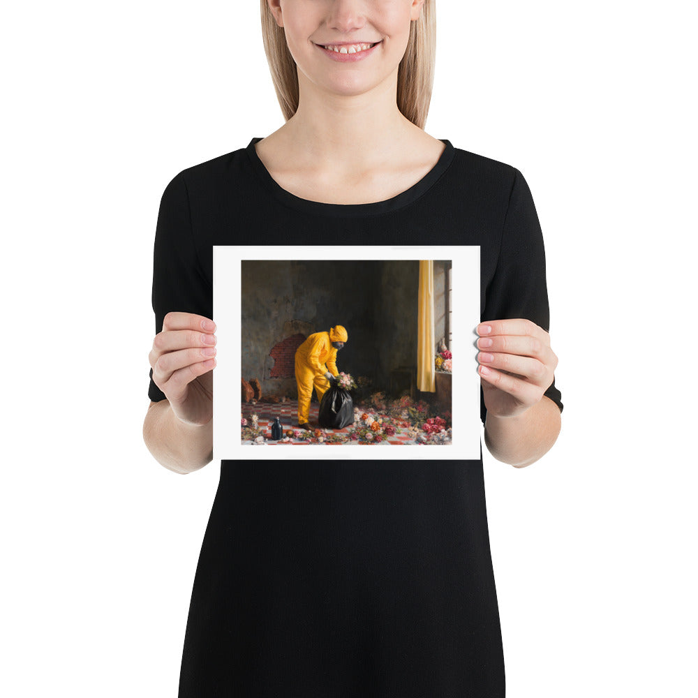 Trouble with Flowers — Poster — 10 × 8 in — held for scale