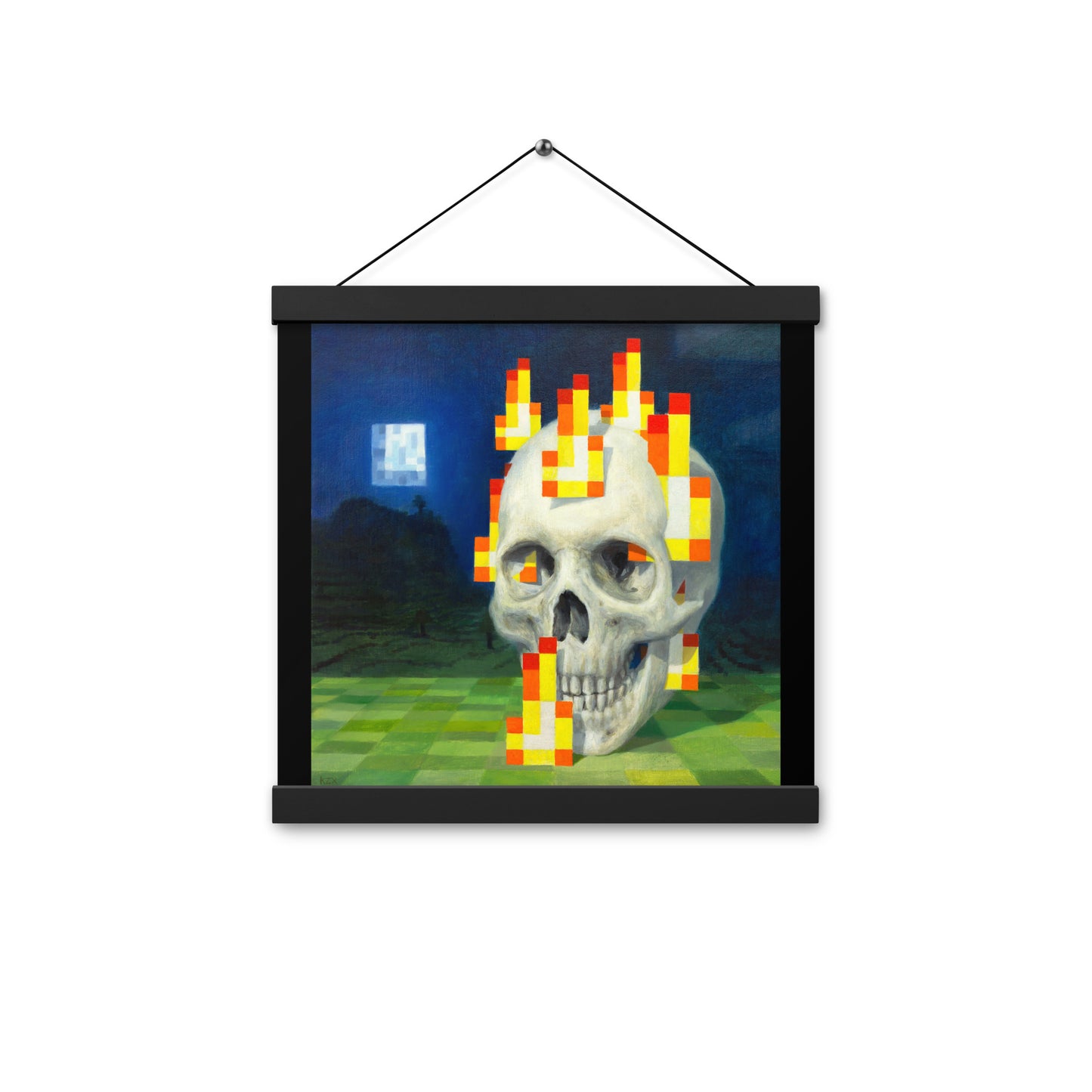 Skull on fire / Burning skull - Poster with hangers