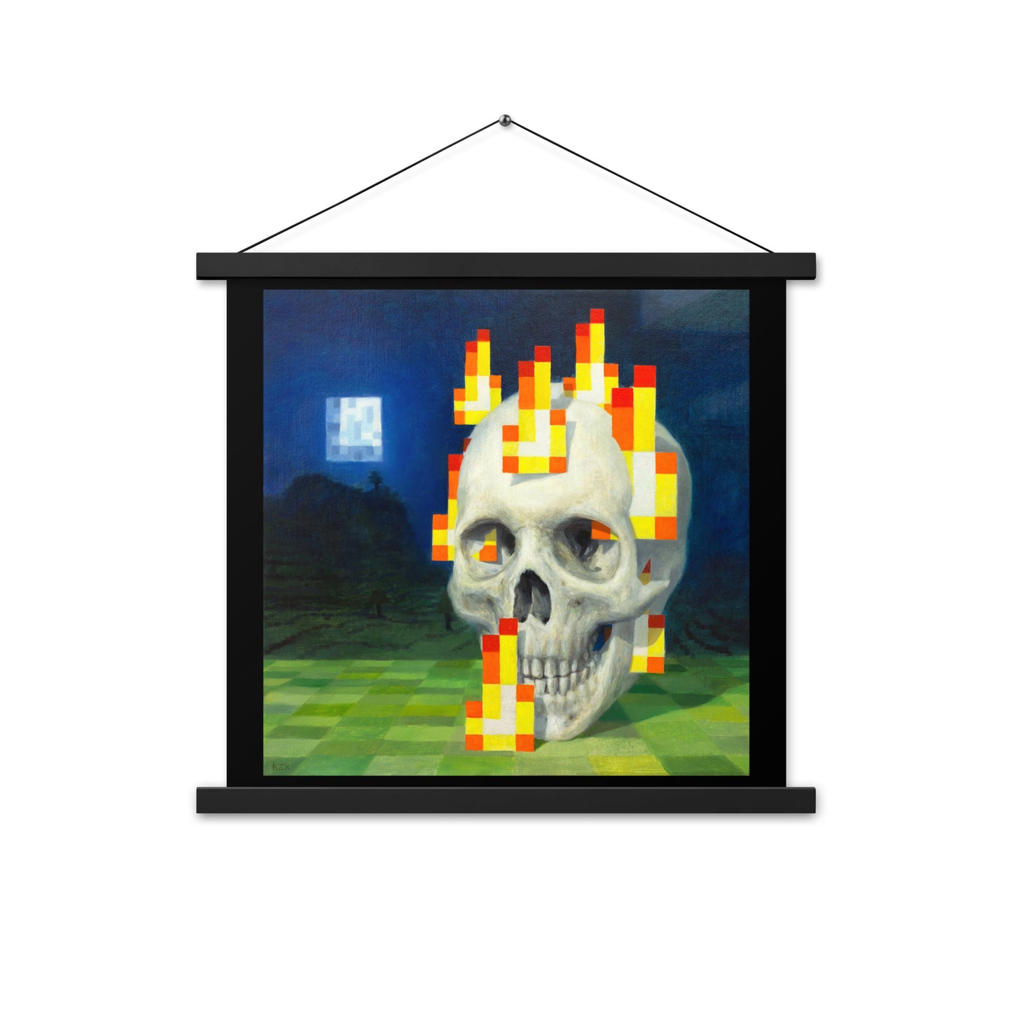 Skull on fire / Burning skull - Poster with hangers