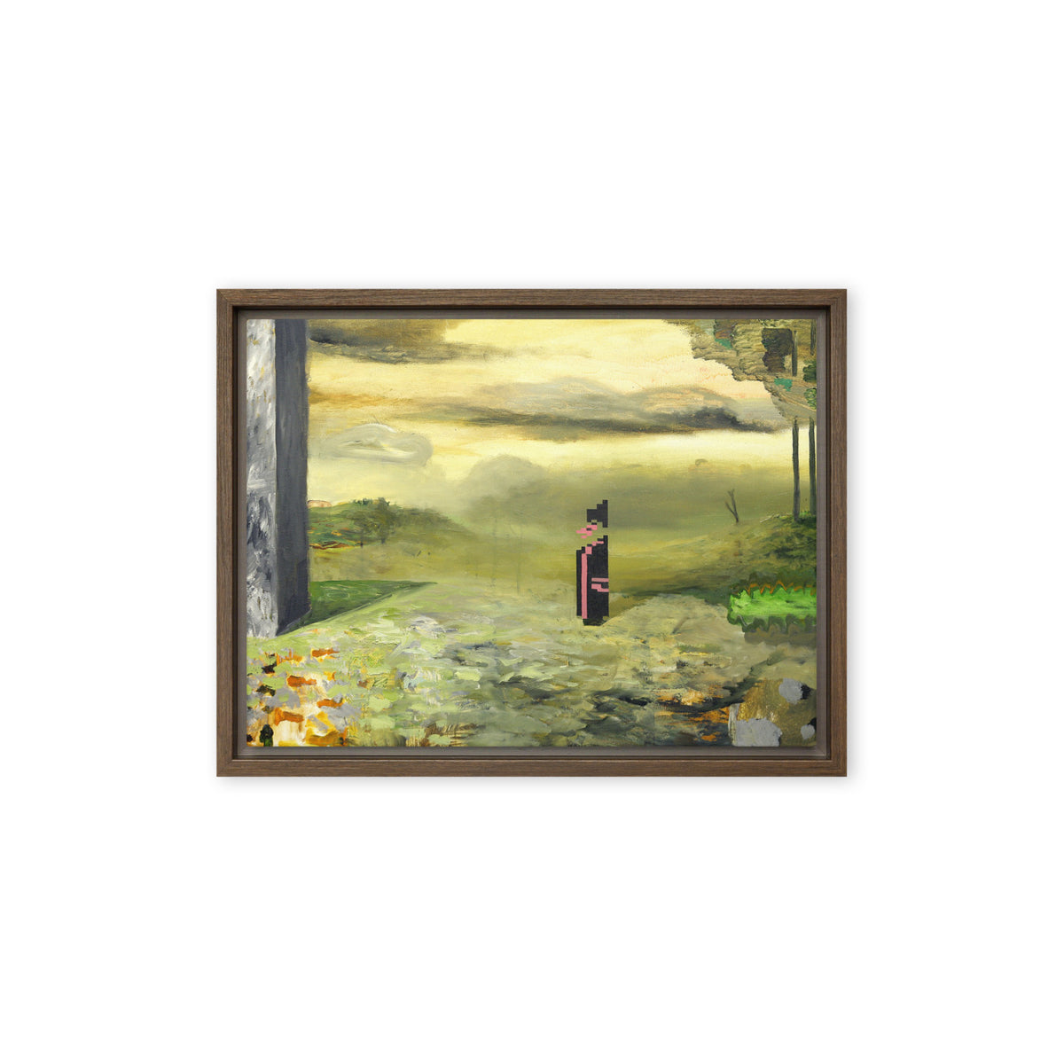Elegy — Framed canvas — 12 × 9 in — Brown frame — front