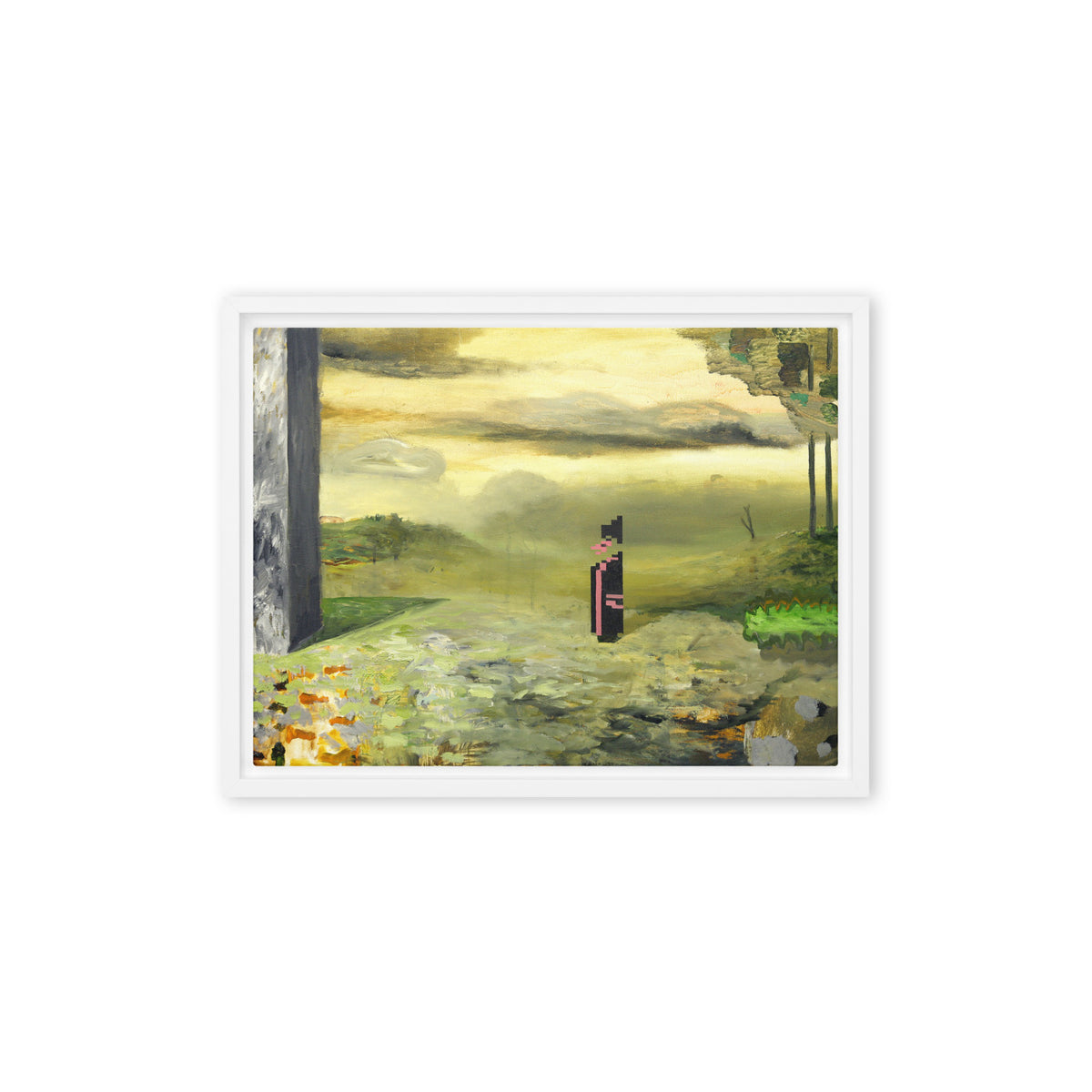 Elegy — Framed canvas — 16 × 12 in — White frame — front