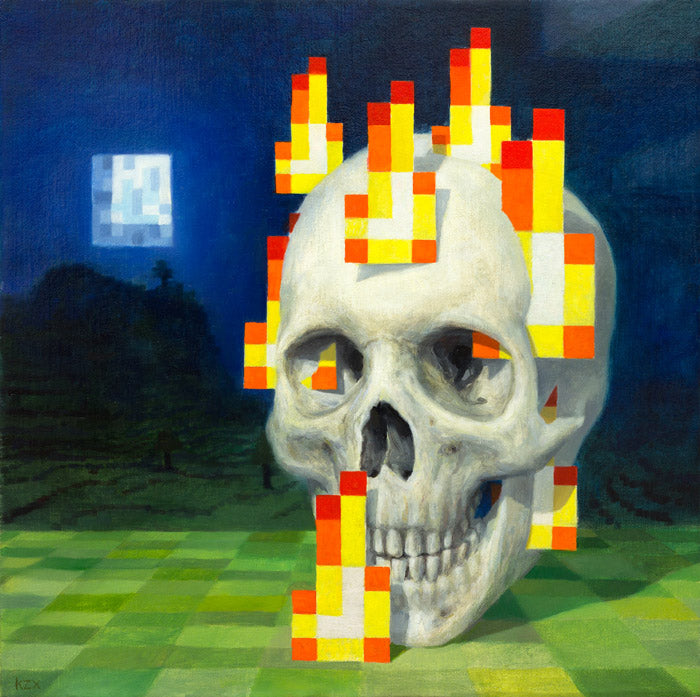 Skull on fire / Burning skull - Zetterstrand -  Premium Luster Photo Paper Poster
